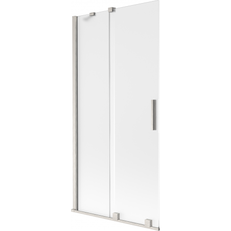 Mexen Velar 2-flügelige, verschiebbare Badewannenabtrennung 95 x 150 cm, matt, gebürstetes Nickel - 896-095-000-31-97