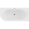 Mexen Gia freistehende Eckbadewanne gerillt rechts 170 x 80 cm, weiß matt, Überlauf Roségold - 52701708001P-60