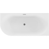 Mexen Gia Freistehende Eckbadewanne geriffelt rechts 170 x 80 cm, weiß matt, Überlauf gun gray gebürstet - 52701708001P-66