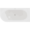 Mexen Gia freistehende Eckbadewanne geriffelt rechts 170 x 80 cm, weiß matt, Überlauf gebürsteter Nickel - 52701708001P-97