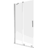 Mexen Velar Duschwand für die Badewanne 2-flügelig verschiebbar 100 x 150 cm, matt, Chrom - 896-100-000-31-01