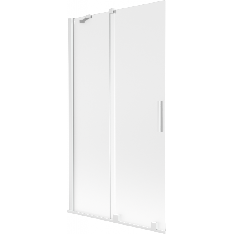 Mexen Velar Badewannenabtrennung, 2-flügelig, verschiebbar 100 x 150 cm, matt, weiß - 896-100-000-31-20