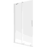 Mexen Velar Badewannenabtrennung, 2-flügelig, verschiebbar 100 x 150 cm, matt, weiß - 896-100-000-31-20