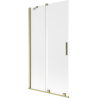 Mexen Velar zweiflügelige Schiebewand für die Badewanne 100 x 150 cm, mattiert, gebürstetes Gold - 896-100-000-31-55