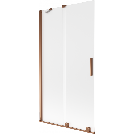 Mexen Velar Badewannenabtrennung 2-flügelig verschiebbar 100 x 150 cm, Eisglas, Roségold - 896-100-000-31-60