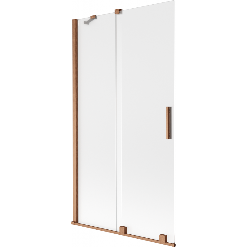 Mexen Velar 2-flügelige Schiebeduschwand 100 x 150 cm, satiniert, gebürstetes Kupfer - 896-100-000-31-65