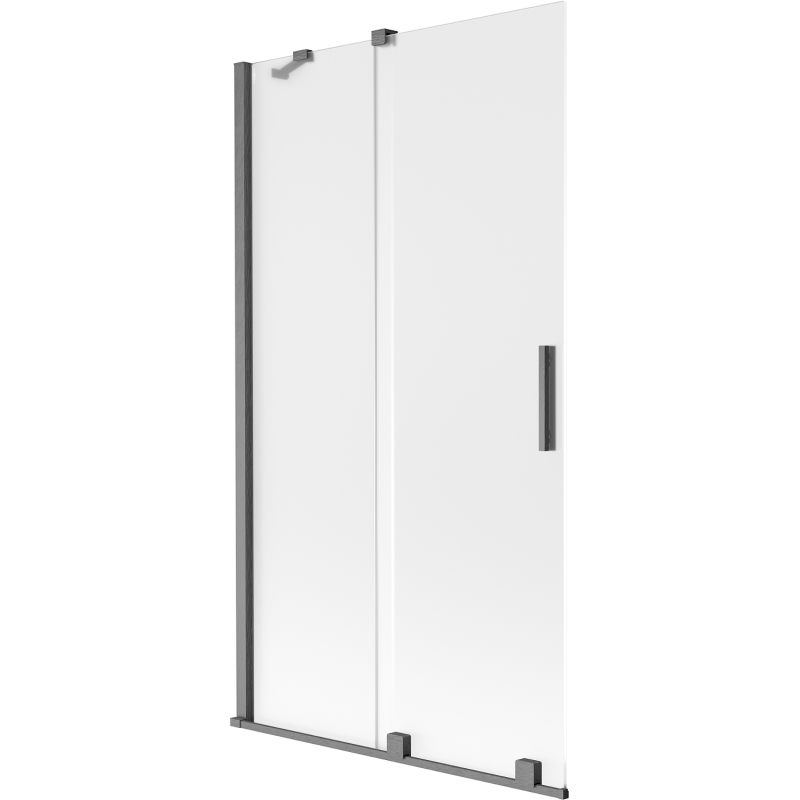 Mexen Velar Duschwand 2-Flügel Schiebbar 100 x 150 cm, Mattglas, Gebürstetes Gun-Grau - 896-100-000-31-66