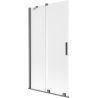 Mexen Velar Duschwand 2-Flügel Schiebbar 100 x 150 cm, Mattglas, Gebürstetes Gun-Grau - 896-100-000-31-66