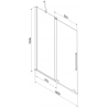 Mexen Velar Duschwand 2-Flügel Schiebbar 100 x 150 cm, Mattglas, Gebürstetes Gun-Grau - 896-100-000-31-66