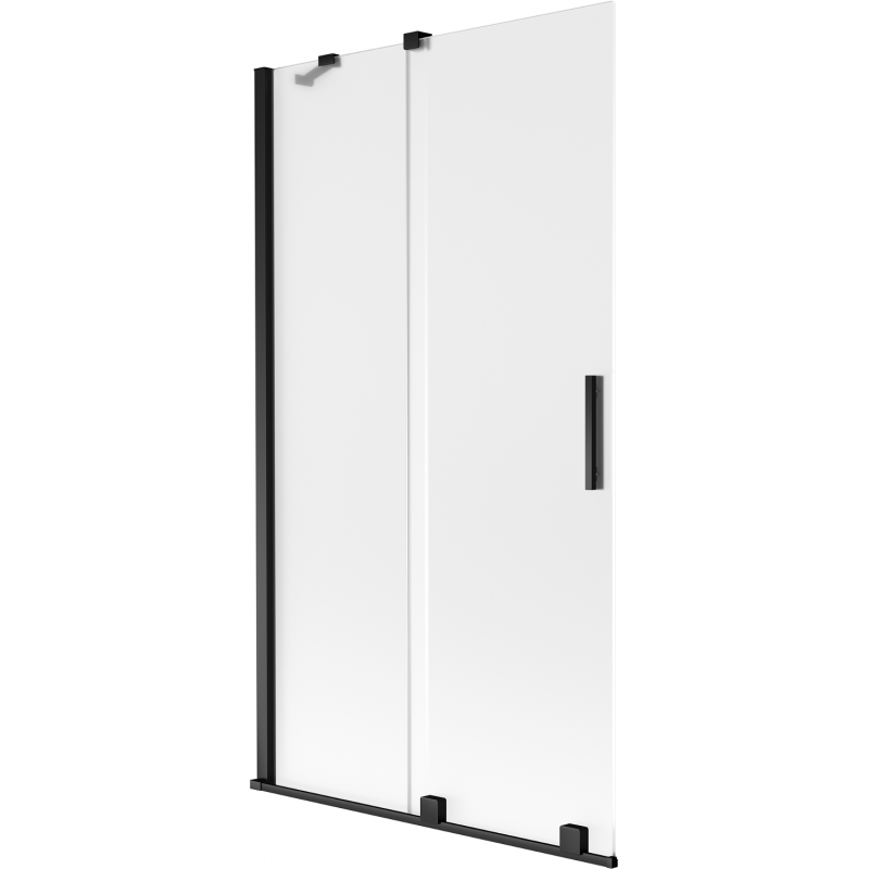 Mexen Velar 2-flügeliger, verschiebbarer Badewannen-Faltscreen 100 x 150 cm, satiniert, schwarz - 896-100-000-31-70