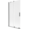 Mexen Velar Duschabtrennung, 2-flügelig, verschiebbar, 100 x 150 cm, matt, Gun Metal - 896-100-000-31-95