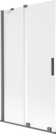 Mexen Velar Duschabtrennung, 2-flügelig, verschiebbar, 100 x 150 cm, matt, Gun Metal - 896-100-000-31-95