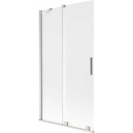 Mexen Velar zweiteilige, verschiebbare Badewannenfaltwand 100 x 150 cm, matt, gebürsteter Nickel - 896-100-000-31-97