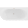 Mexen Gia freistehende Eckbadewanne rechts, gerillt, 150 x 75 cm, weiß matt, Ablauf gebürstetes Kupfer - 52701507501P-65