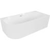 Mexen Gia freistehende Eckbadewanne geriffelt rechts 170 x 80 cm, weiß glänzend, Überlauf chrom - 52701708000P-01