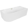 Mexen Gia freistehende Eck-Badewanne geriffelt rechts 170 x 80 cm, weiß glänzend, Überlauf gold - 52701708000P-50
