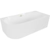 Mexen Gia freistehende Eckbadewanne mit Riffelung rechts 170 x 80 cm, weiß glänzend, Überlauf gebürstet gold