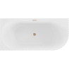 Mexen Gia Freistehende Eckbadewanne mit Rillen rechts 170 x 80 cm, weiß glänzend, Überlauf gebürstetes Kupfer - 52701708000P-65