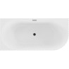 Mexen Gia freistehende Eckbadewanne geriffelt rechts 170 x 80 cm, weiß glänzend, Überlauf schwarz - 52701708000P-70