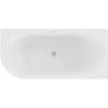 Mexen Gia freistehende Eckbadewanne geriffelt rechts 170 x 80 cm, weiß glänzend, Überlauf gebürstetes Nickel - 52701708000P-97