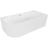 Mexen Gia freistehende Eckbadewanne geriffelt rechts 170 x 80 cm, weiß glänzend, Überlauf gebürstetes Nickel - 52701708000P-97