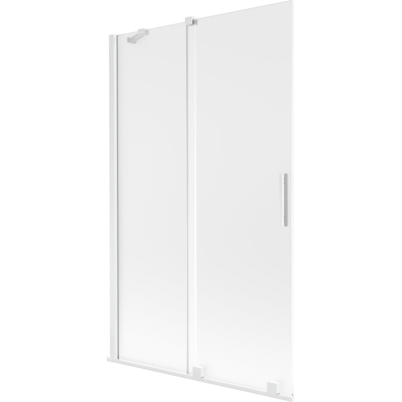 Mexen Velar Wannenschirm, 2-flügelig, verschiebbar 110 x 150 cm, mattiert, weiß - 896-110-000-31-20