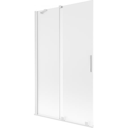 Mexen Velar Wannenschirm, 2-flügelig, verschiebbar 110 x 150 cm, mattiert, weiß - 896-110-000-31-20