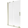 Mexen Velar Badewannenabtrennung 2-flügelig verschiebbar 110 x 150 cm, mattiert, gold - 896-110-000-31-50