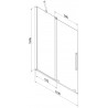Mexen Velar Badewannenabtrennung 2-flügelig verschiebbar 110 x 150 cm, mattiert, gold - 896-110-000-31-50