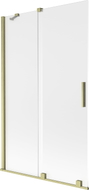 Mexen Velar Badewannen Paravent 2-flügelig verschiebbar 110 x 150 cm, matt, gold gebürstet - 896-110-000-31-55