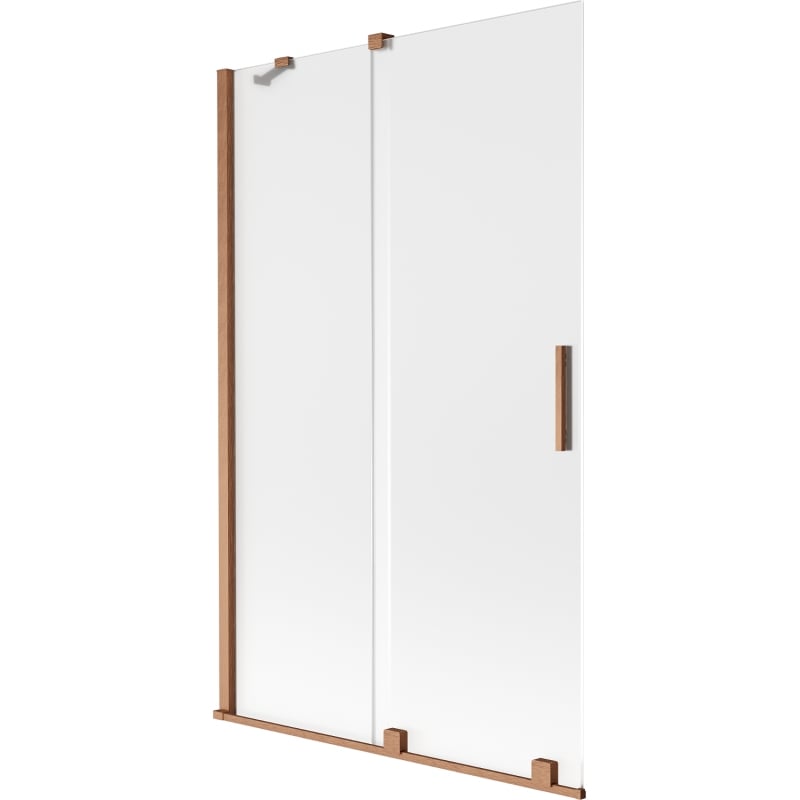 Mexen Velar 2-flügelige verschiebbare Badewannenabtrennung 110 x 150 cm, Matt, Gebürstetes Kupfer - 896-110-000-31-65