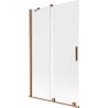 Mexen Velar 2-flügelige verschiebbare Badewannenabtrennung 110 x 150 cm, Matt, Gebürstetes Kupfer - 896-110-000-31-65