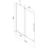 Mexen Velar Duschabtrennung 2-flügelig verschiebbar 110 x 150 cm, satiniert, gebürstetes Gun Gray - 896-110-000-31-66