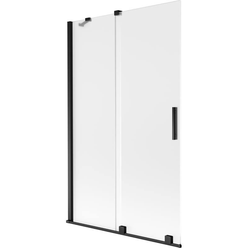 Mexen Velar 2-flügelige, schiebbare Badewannenabtrennung 110 x 150 cm, matt, schwarz - 896-110-000-31-70