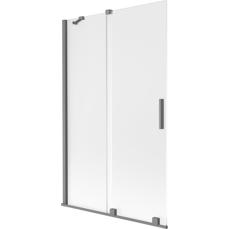 Mexen Velar Badewannenabtrennung 2-flügelig verschiebbar 110 x 150 cm, matt, Gun Metal - 896-110-000-31-95