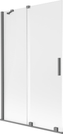 Mexen Velar Badewannenabtrennung 2-flügelig verschiebbar 110 x 150 cm, matt, Gun Metal - 896-110-000-31-95