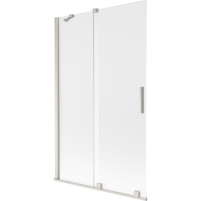 Mexen Velar Duschwand 2-flügelig verschiebbar 110 x 150 cm, Milchglas, gebürsteter Nickel - 896-110-000-31-97