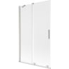 Mexen Velar Duschwand 2-flügelig verschiebbar 110 x 150 cm, Milchglas, gebürsteter Nickel - 896-110-000-31-97