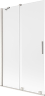 Mexen Velar Duschwand 2-flügelig verschiebbar 110 x 150 cm, Milchglas, gebürsteter Nickel - 896-110-000-31-97