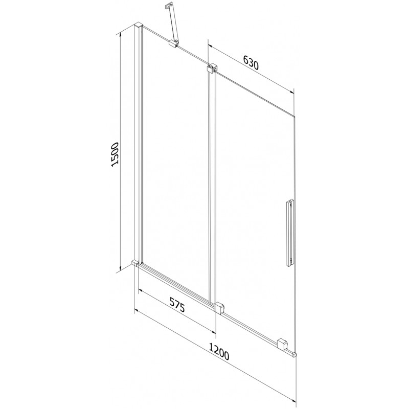 Mexen Velar Duschabtrennung 2-flügelig verschiebbar 120 x 150 cm, matt, weiß - 896-120-000-31-20
