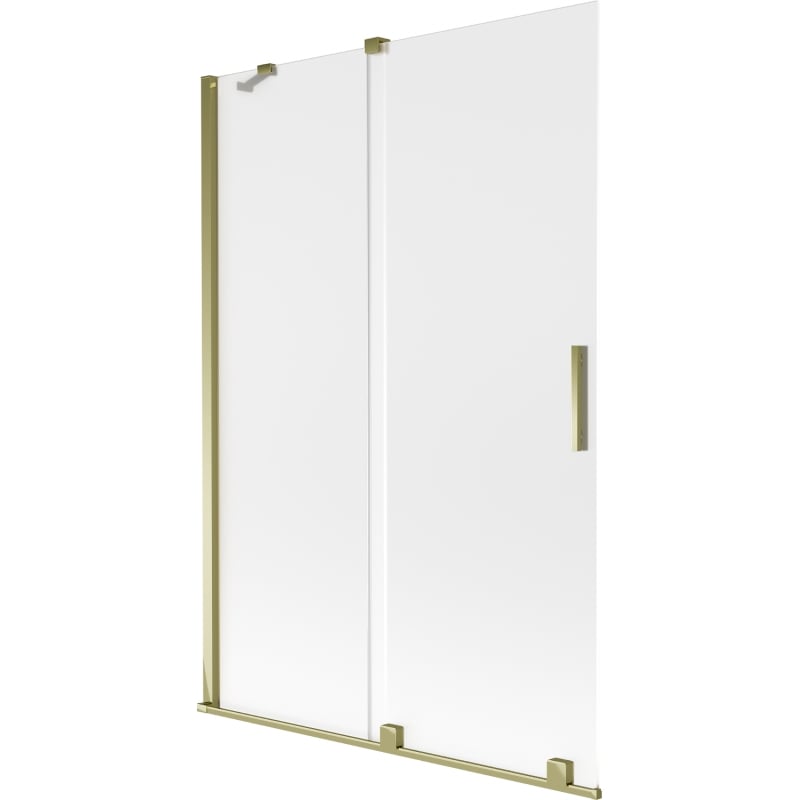 Mexen Velar Badewannen-Duschwand 2-flügelig verschiebbar 120 x 150 cm, matt, gold - 896-120-000-31-50