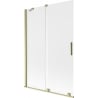 Mexen Velar 2-flügelige, verschiebbare Wannensichtschutzwand 120 x 150 cm, matt, gebürstetes Gold - 896-120-000-31-55