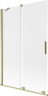 Mexen Velar 2-flügelige, verschiebbare Wannensichtschutzwand 120 x 150 cm, matt, gebürstetes Gold - 896-120-000-31-55