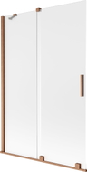 Mexen Velar zweiteilige Duschwand, verschiebbar, 120 x 150 cm, mattiert, gebürstetes Kupfer - 896-120-000-31-65