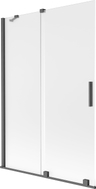 Mexen Velar Badewannenwand 2-flügelig, verschiebbar 120 x 150 cm, matt, gebürstetes Gun Gray - 896-120-000-31-66