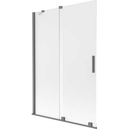 Mexen Velar Duschabtrennung für Badewanne, 2-teilig, 120 x 150 cm, satiniert, Gun Metal - 896-120-000-31-95