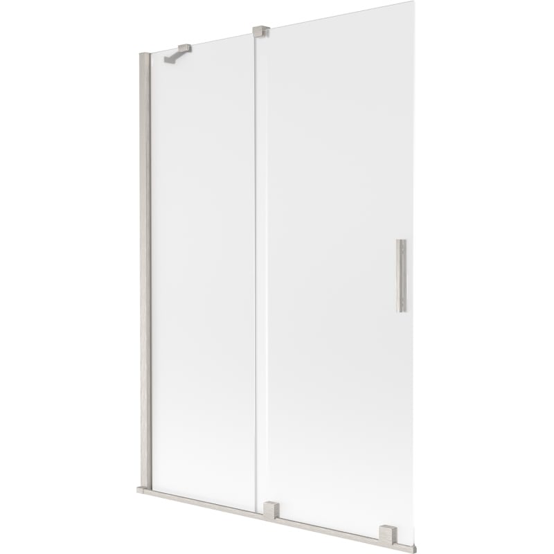 Mexen Velar Badefaltwand 2-flügelig verschiebbar 120 x 150 cm, mattiert, gebürstetes Nickel - 896-120-000-31-97