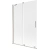 Mexen Velar Badefaltwand 2-flügelig verschiebbar 120 x 150 cm, mattiert, gebürstetes Nickel - 896-120-000-31-97