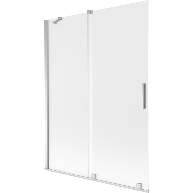 Mexen Velar Badewannenabtrennung 2-flügelig verschiebbar 130 x 150 cm, matt, chrom - 896-130-000-31-01