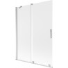 Mexen Velar Badewannenabtrennung 2-flügelig verschiebbar 130 x 150 cm, matt, chrom - 896-130-000-31-01